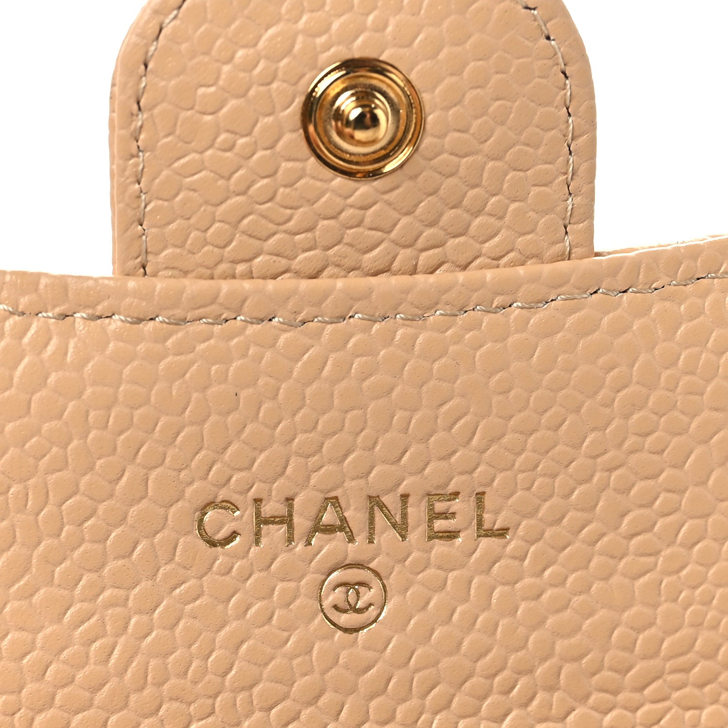 Chanel Caviar Quilted Flap Card Holder Wallet Beige 6 of 9