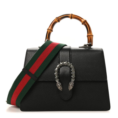 Gucci Dollar Calfskin Crystal Web Medium Dionysus Bamboo Top Handle Bag Black Black Diamond 1 of 11