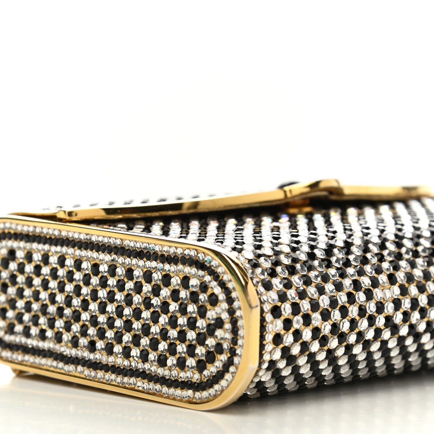 Judith Leiber Swarovski Crystal Clutch Gold Black 8 of 11