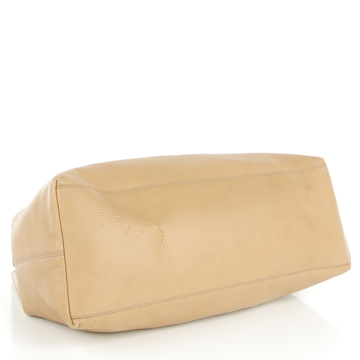 Pebbled Calfskin Large Soho Chain Shoulder Bag Cream