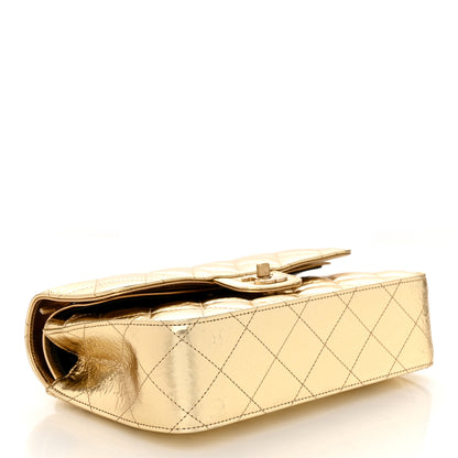 Chanel Hammered Metallic Calfskin Quilted Small Double Flap Gold 4 of 11
