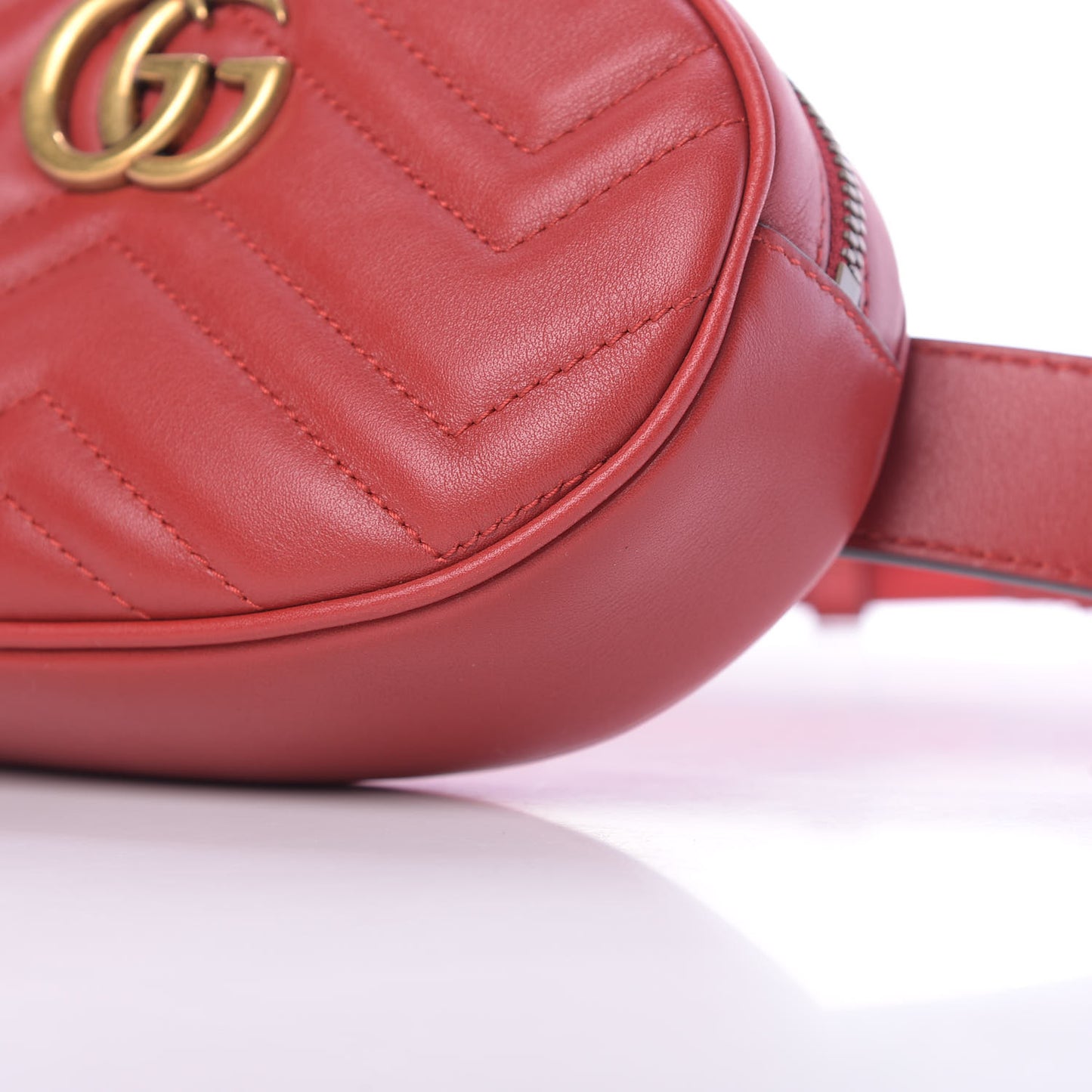 Calfskin Matelasse GG Marmont Belt Bag 75 30 Hibiscus Red