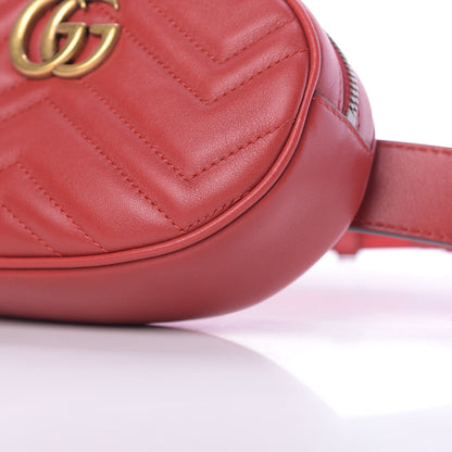 Gucci Calfskin Matelasse GG Marmont Belt Bag 75 30 Hibiscus Red 10 of 10