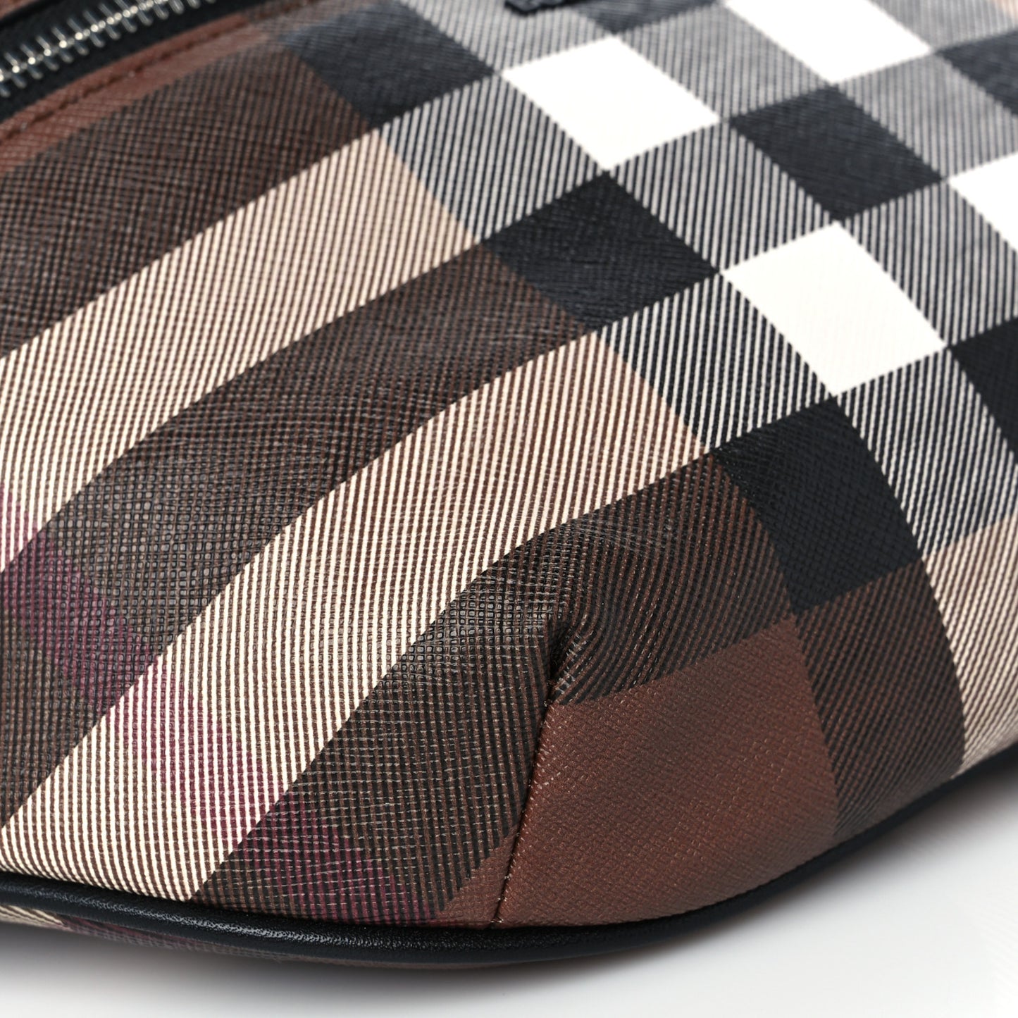 E-canvas Check Cason Bum Bag Dark Birch Brown