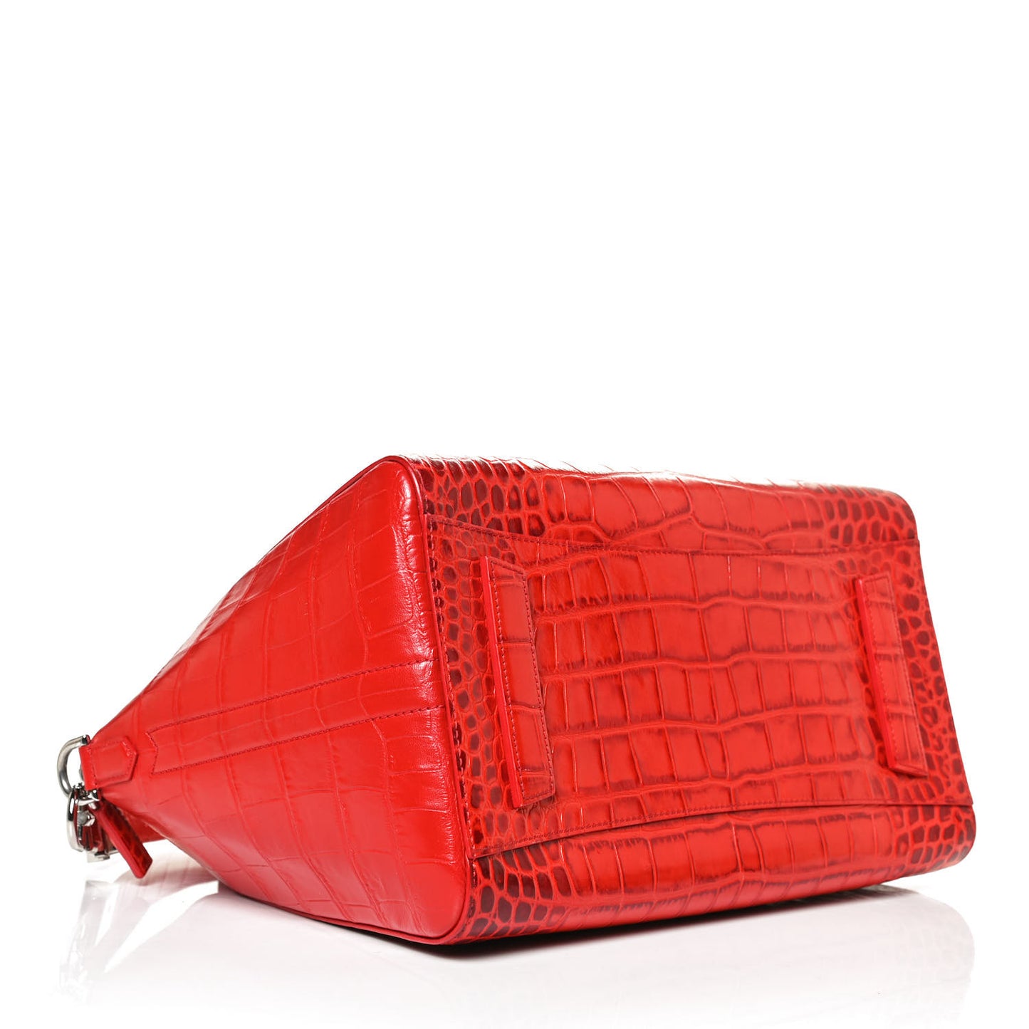 Calfskin Crocodile Embossed Medium Antigona Red