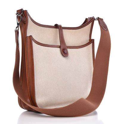 Hermes Toile Natural Barenia Evelyne II PM Fauve 3 of 10