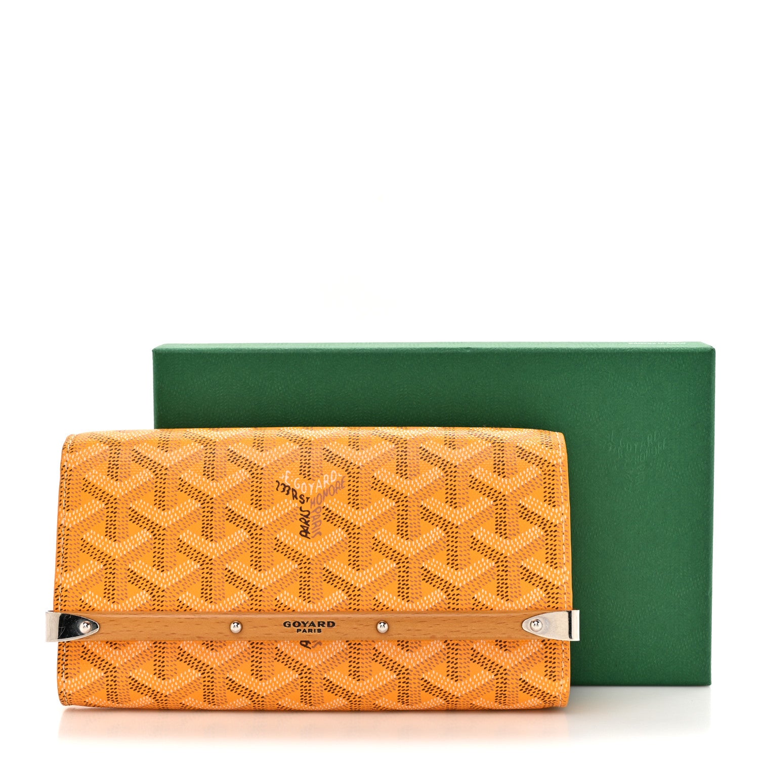 Goyard Goyardine Monte Carlo Bois Clutch With Strap Yellow 12 of 12