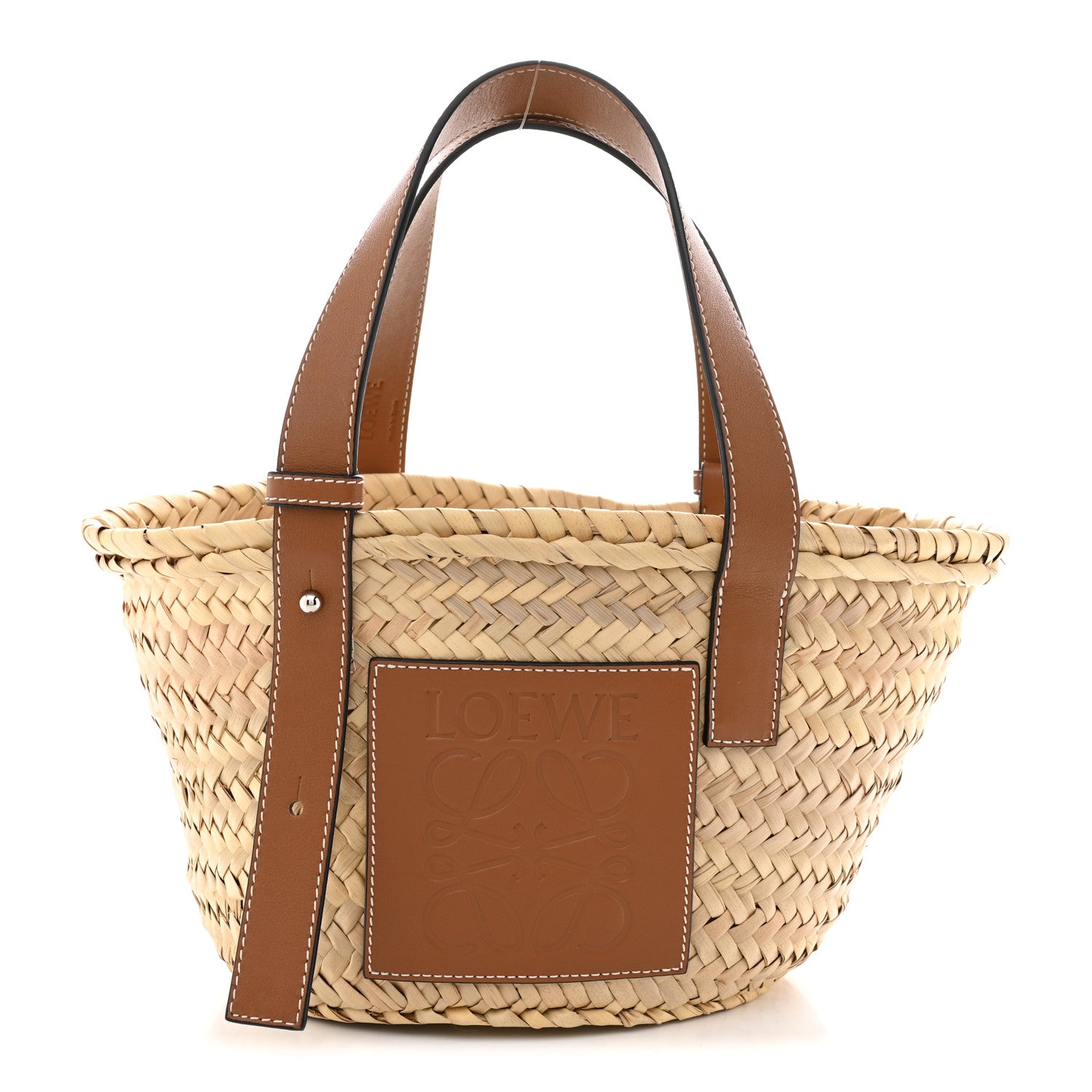 Loewe Raffia Small Basket Tote Bag Natural Tan 1 of 10