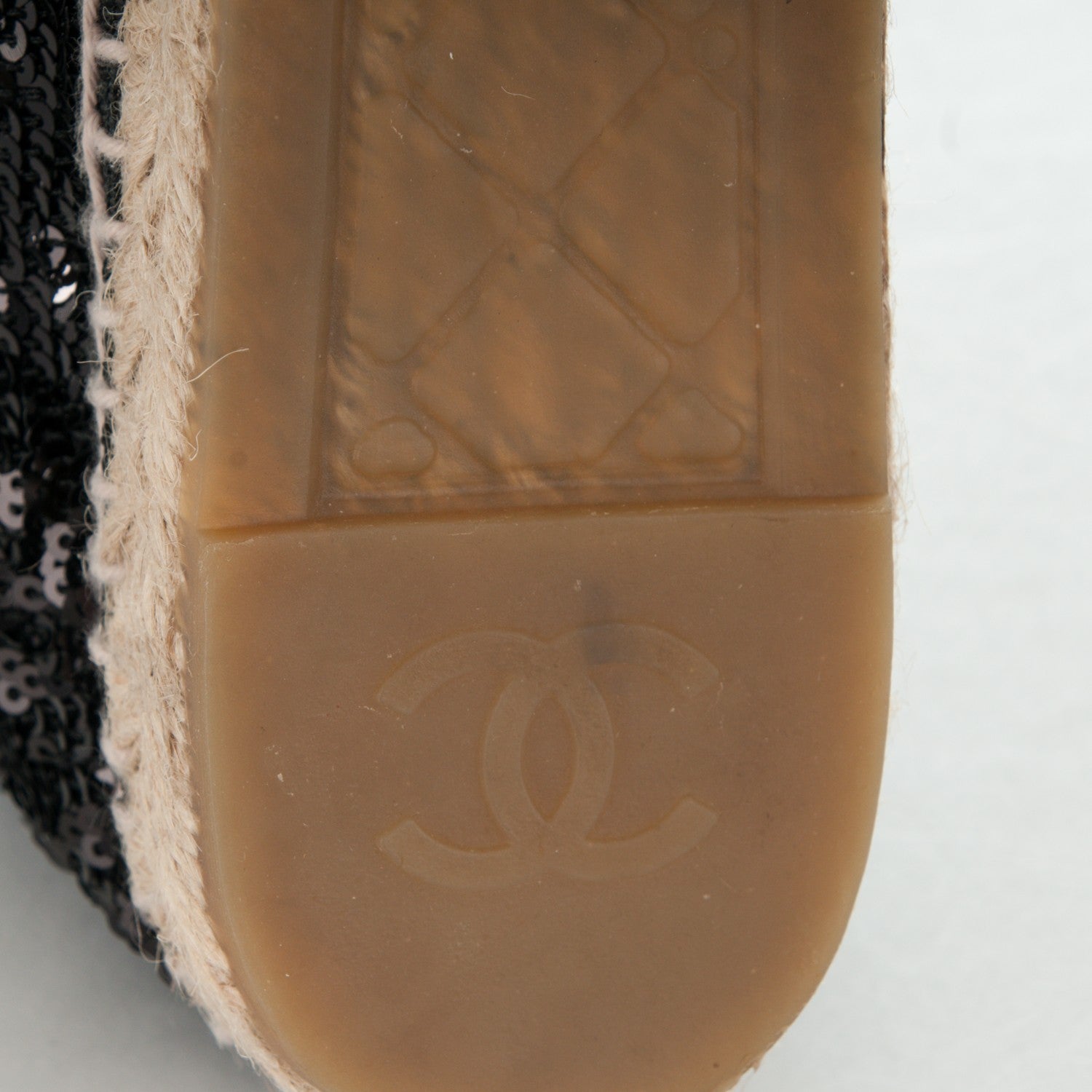 Chanel Patent Sequin CC Espadrilles 40 Black 6 of 9
