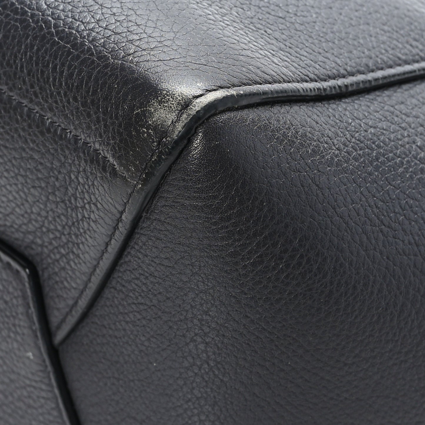 Soft Grained Calfskin Sangle Bucket Bag Grey