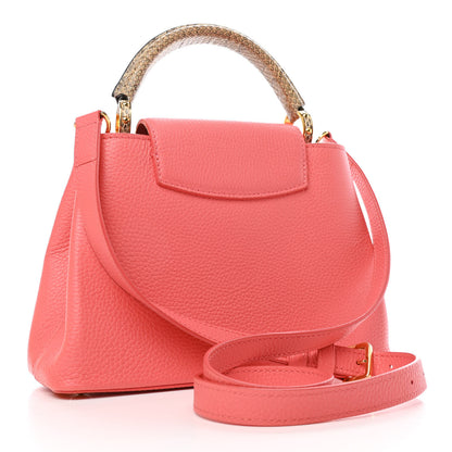 Louis Vuitton Taurillon Snakeskin Capucines PM Coral 2 of 4