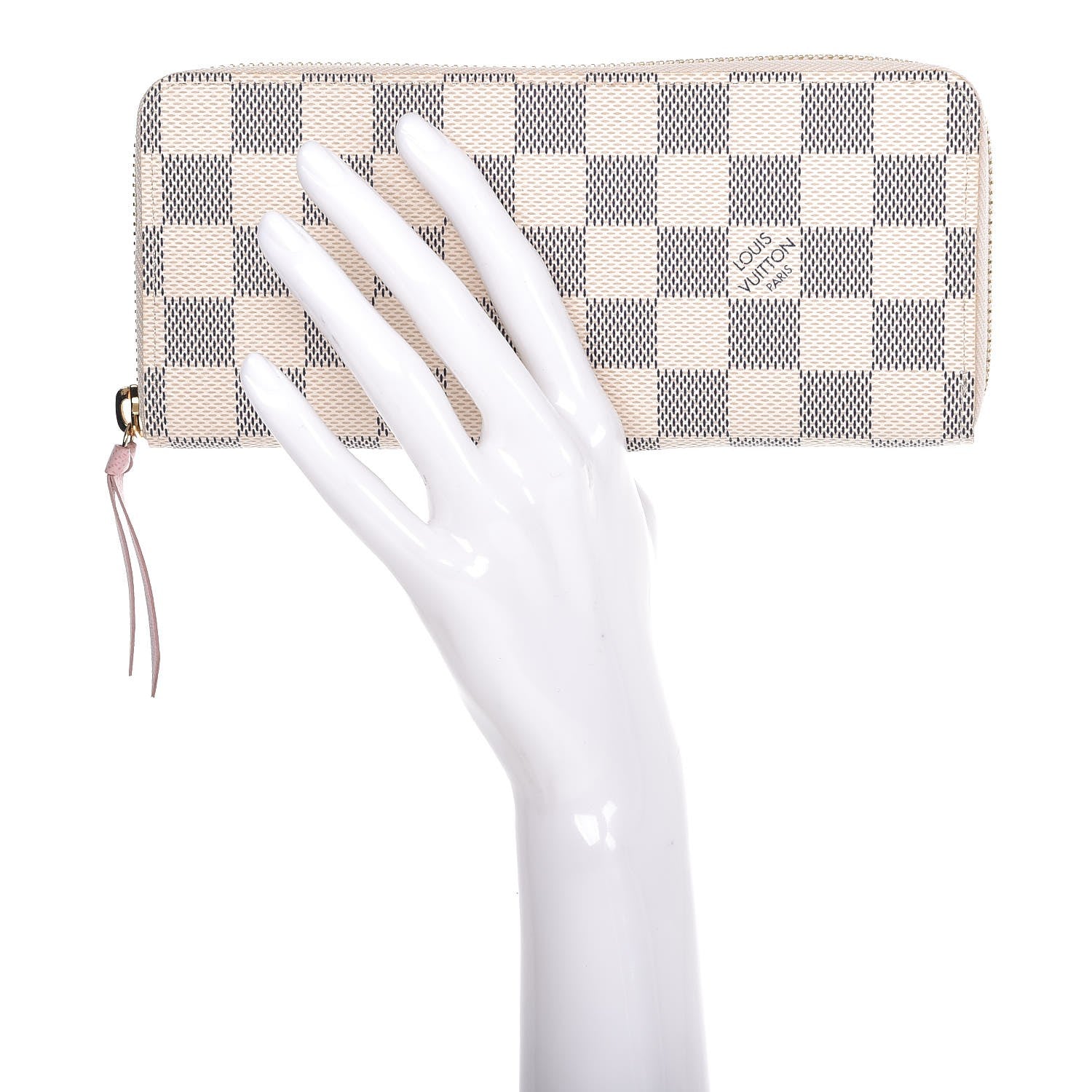 Louis Vuitton Damier Azur Clemence Wallet Rose Ballerine 2 of 7