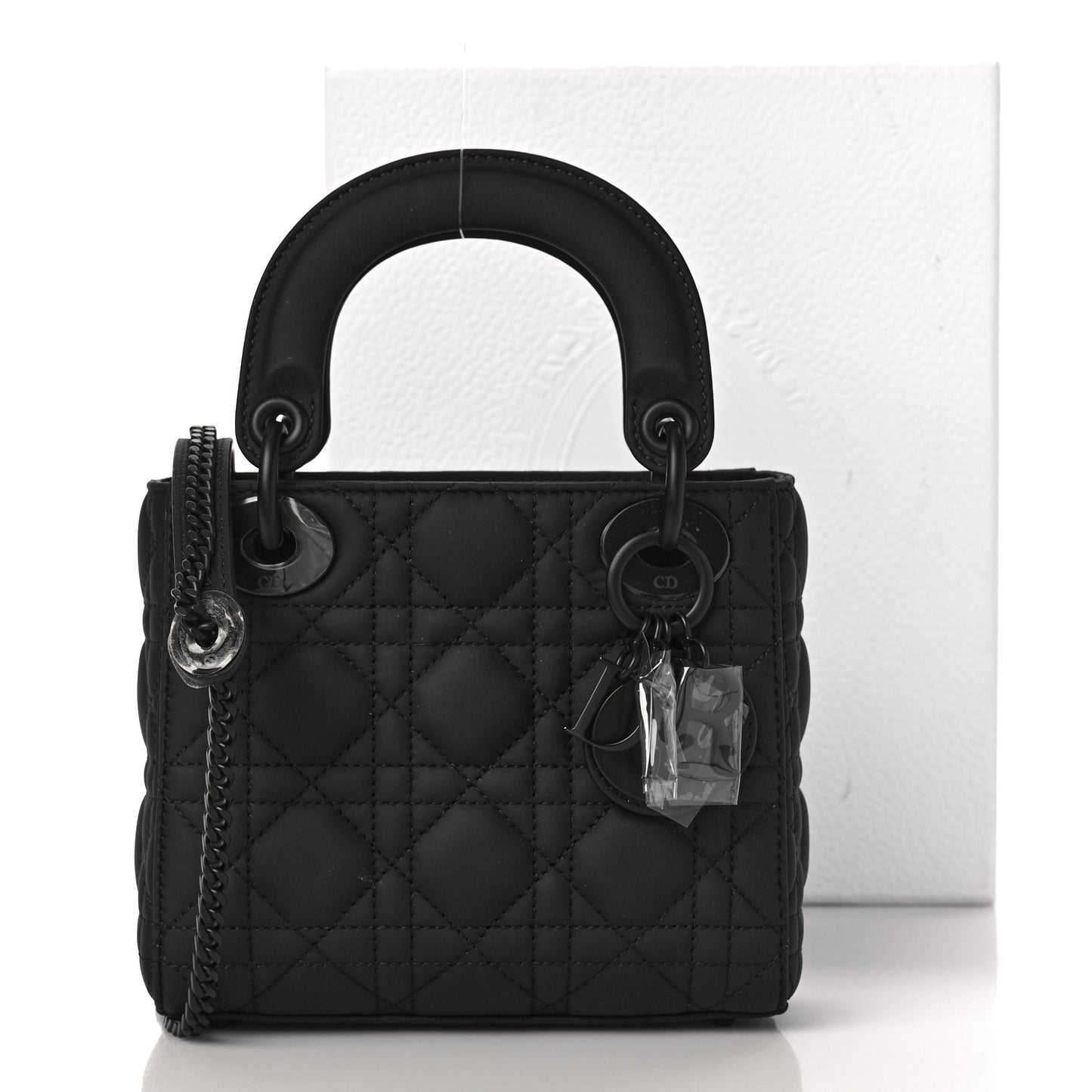 Ultra Matte Calfskin Cannage Mini Lady Dior Black