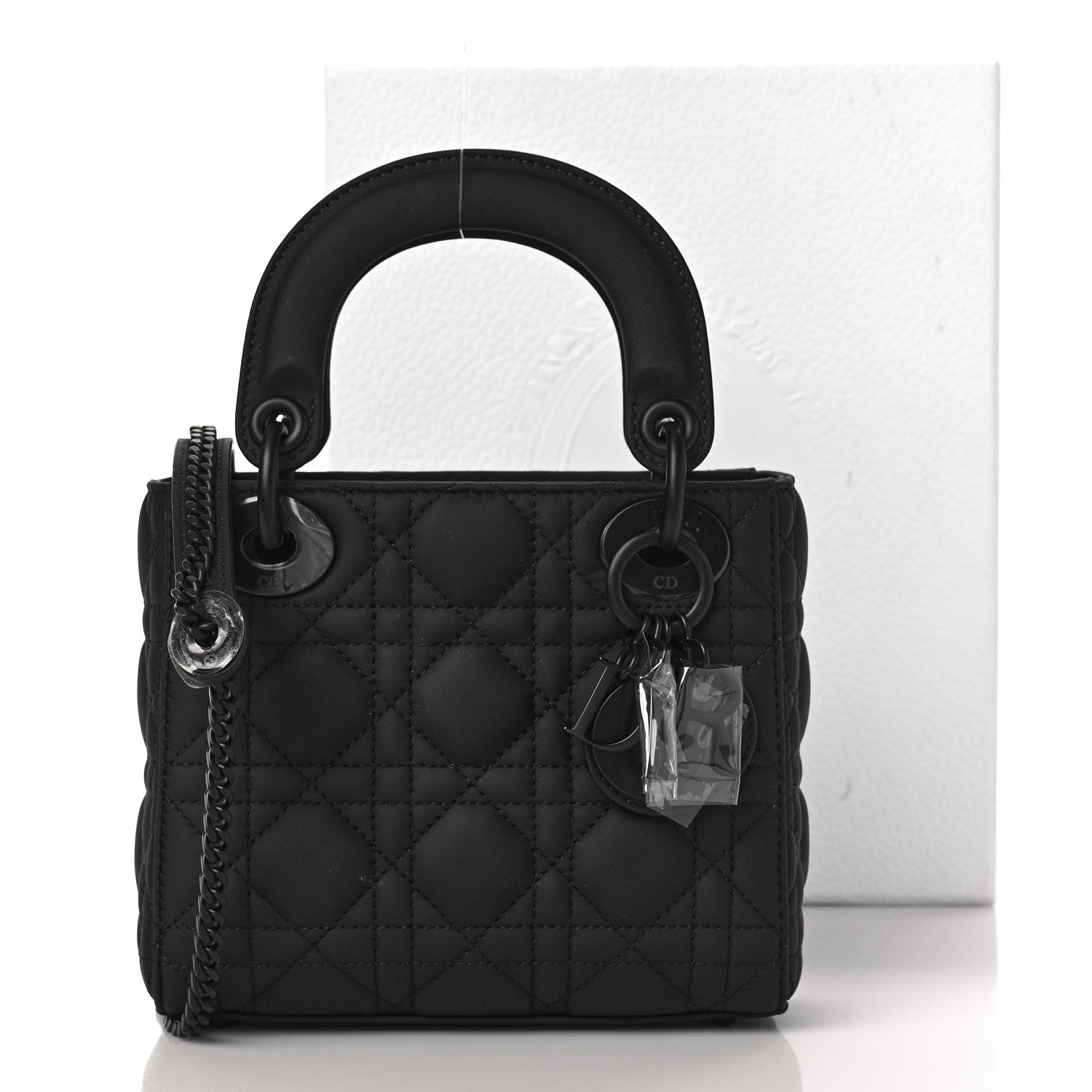 Christian Dior Ultra Matte Calfskin Cannage Mini Lady Dior Black 9 of 9