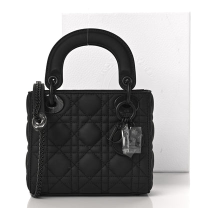 Christian Dior Ultra Matte Calfskin Cannage Mini Lady Dior Black 9 of 9