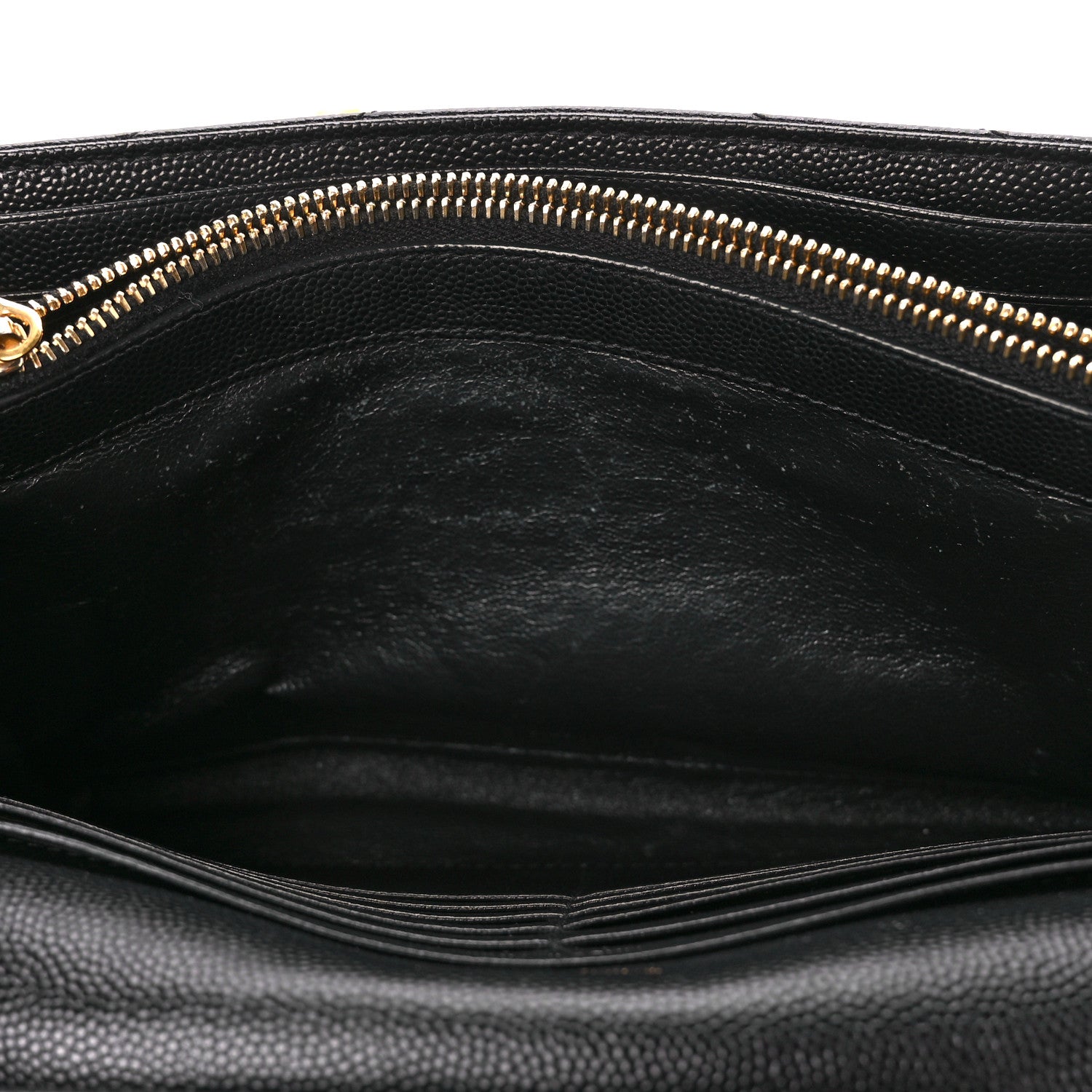 Saint Laurent Grain De Poudre Matelasse Chevron Monogram Chain Wallet Black 8 of 12