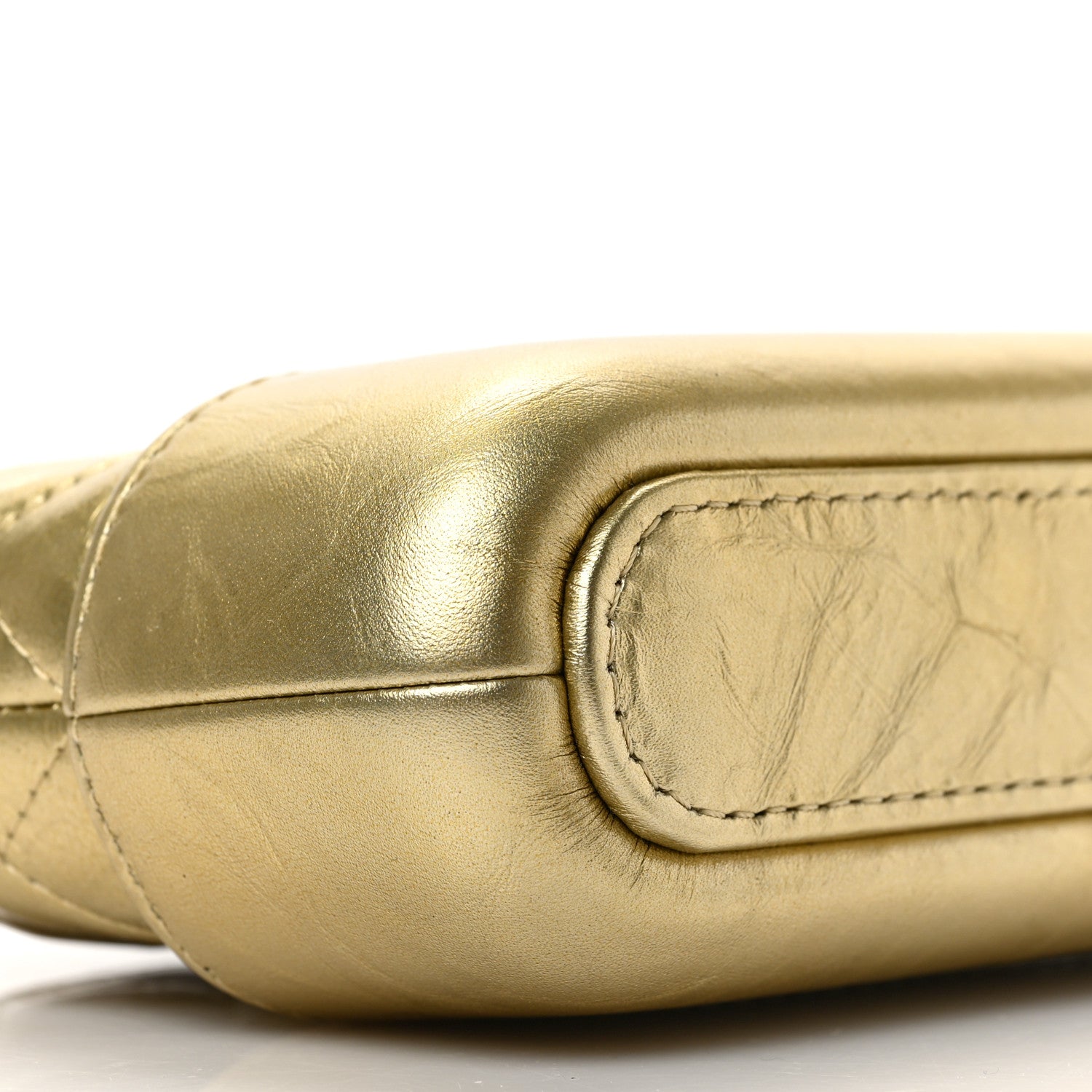 Chanel Metallic Aged Calfskin Quilted Small Gabrielle Clutch With Chain Gold 8 of 9