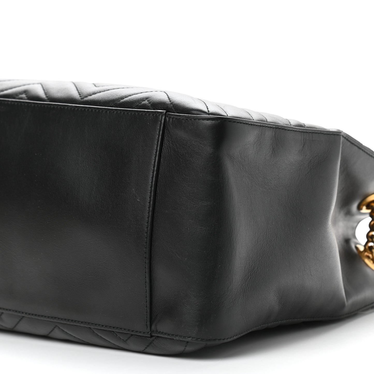 Calfskin Matelasse Medium GG Marmont Shoulder Tote Bag Black