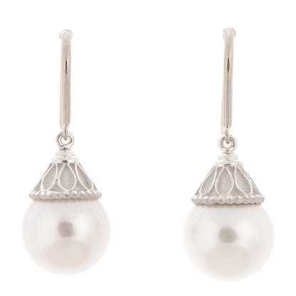 Tiffany Sterling Silver Pearl Ziegfeld Earrings 1 of 4