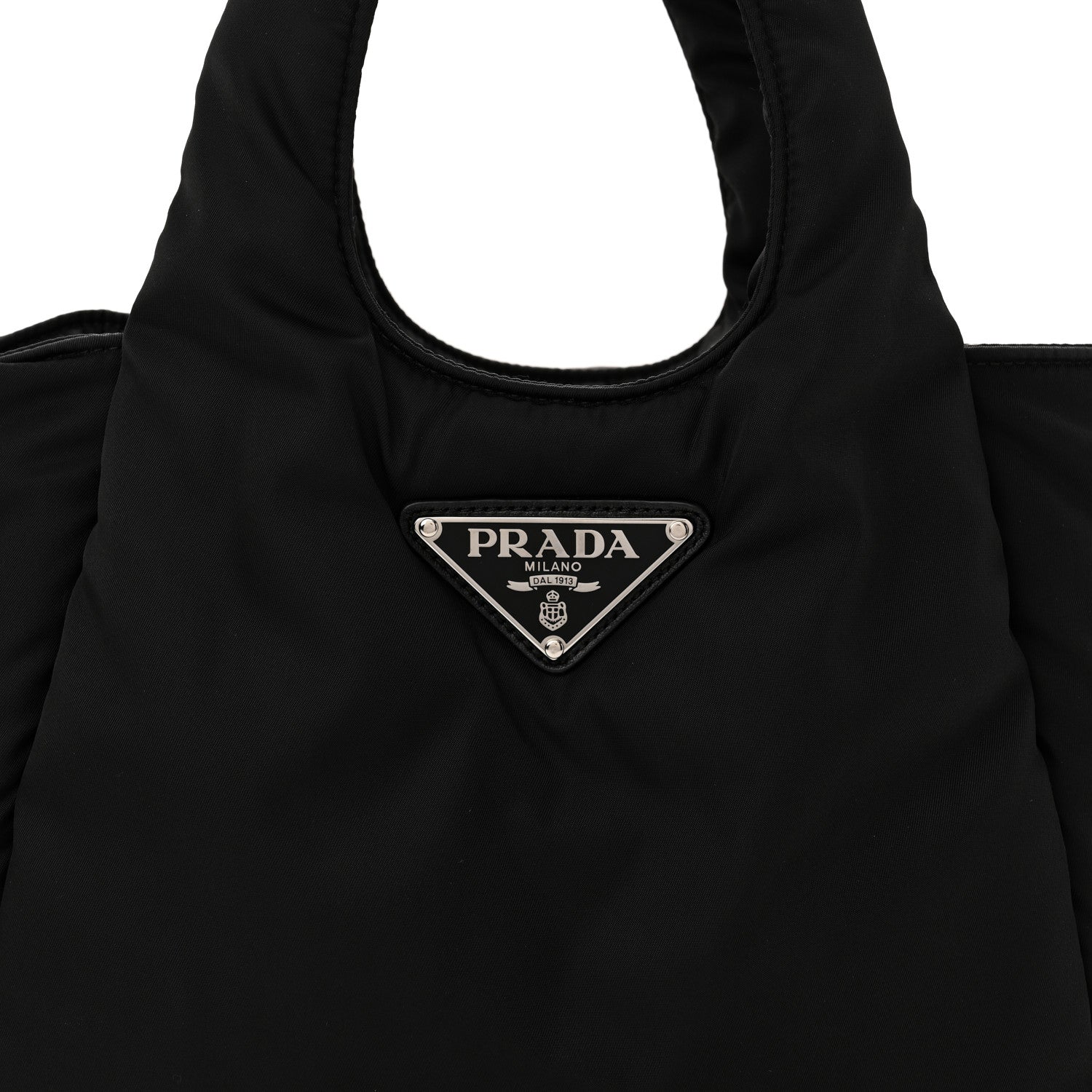 Prada Re-Nylon Soft Padded Small Double Handled Shoulder Bag Black 8 of 11