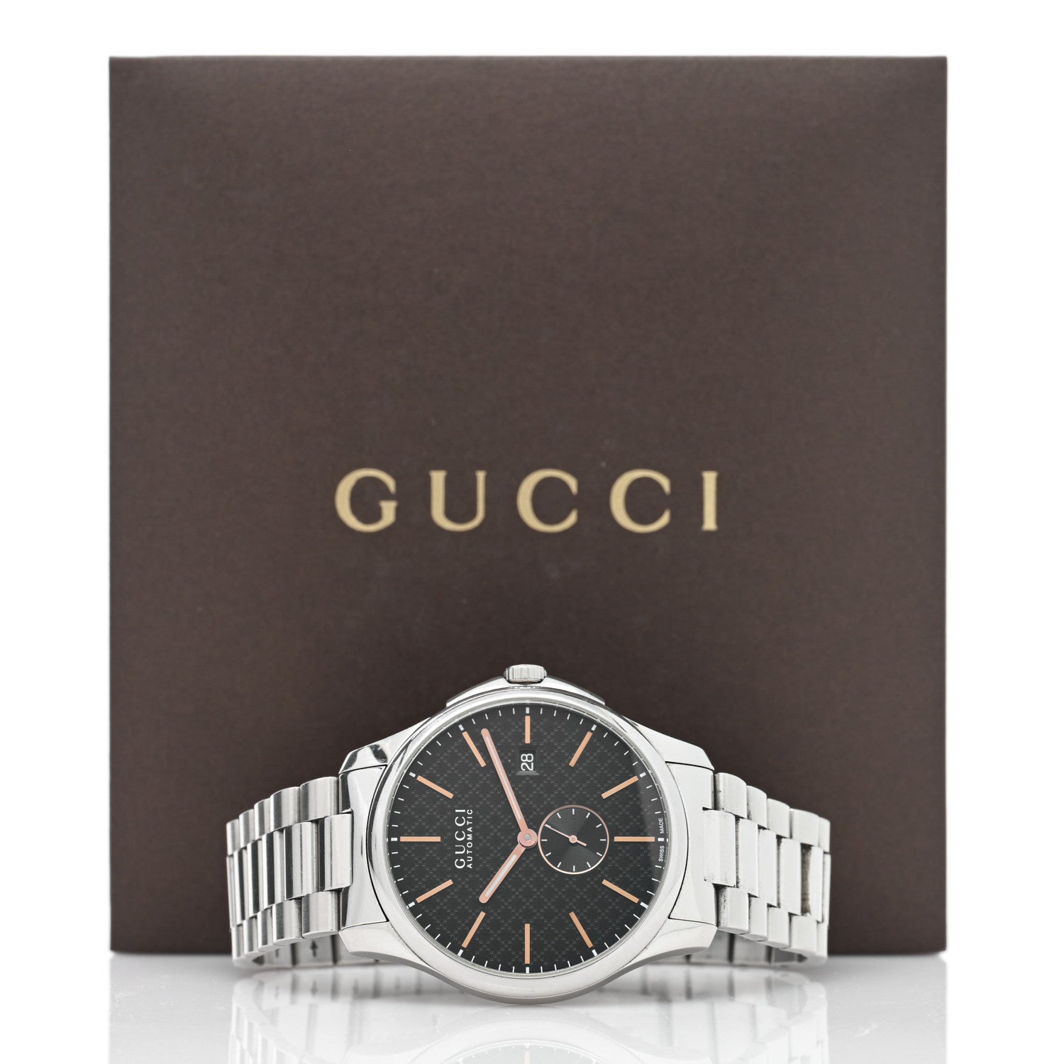 Gucci Stainless Steel 40mm G-Timeless Automatic Watch Black 5 of 5