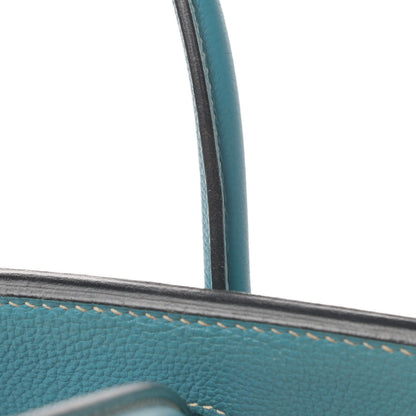 Hermes Taurillon Clemence Birkin 30 Blue Jean 41 of 46