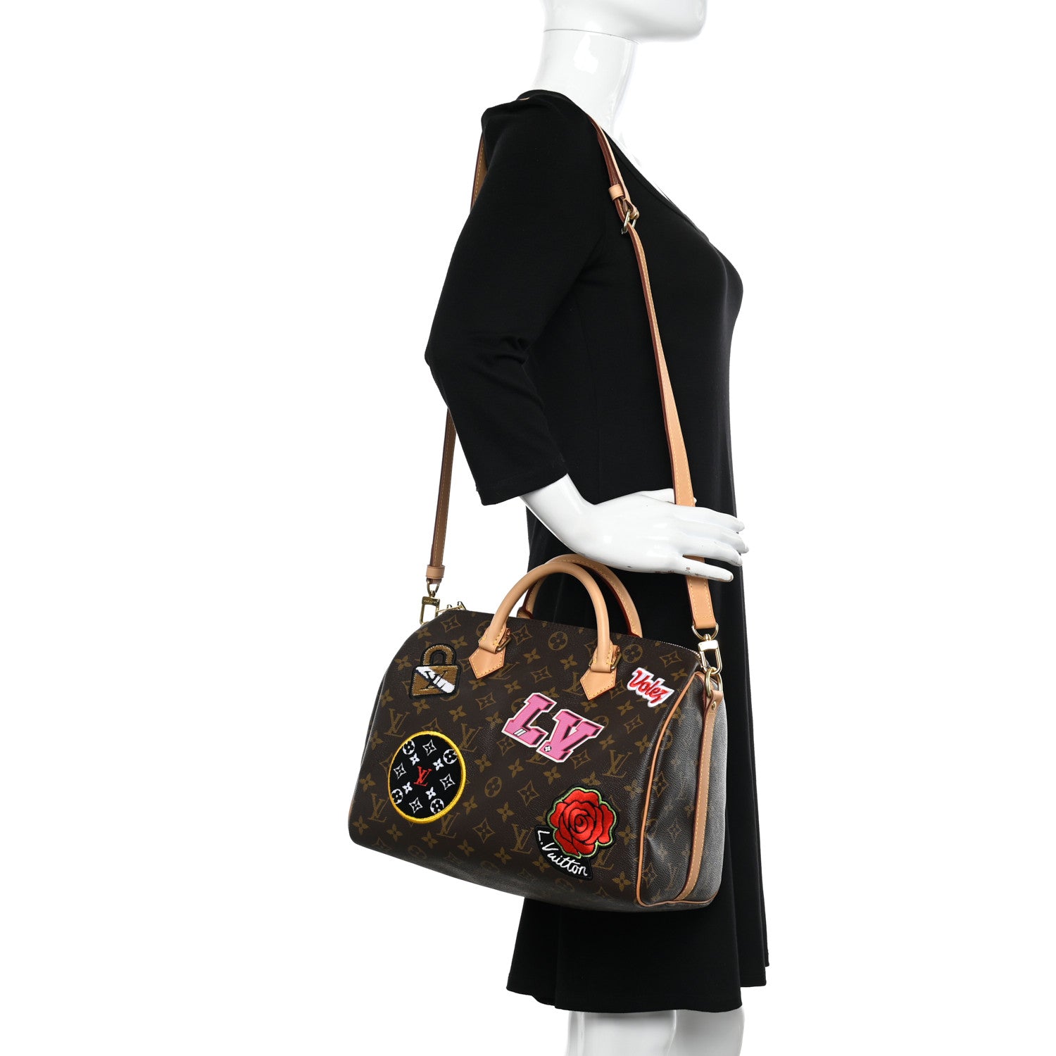 Louis Vuitton Monogram Patches Speedy Bandouliere 30 2 of 10