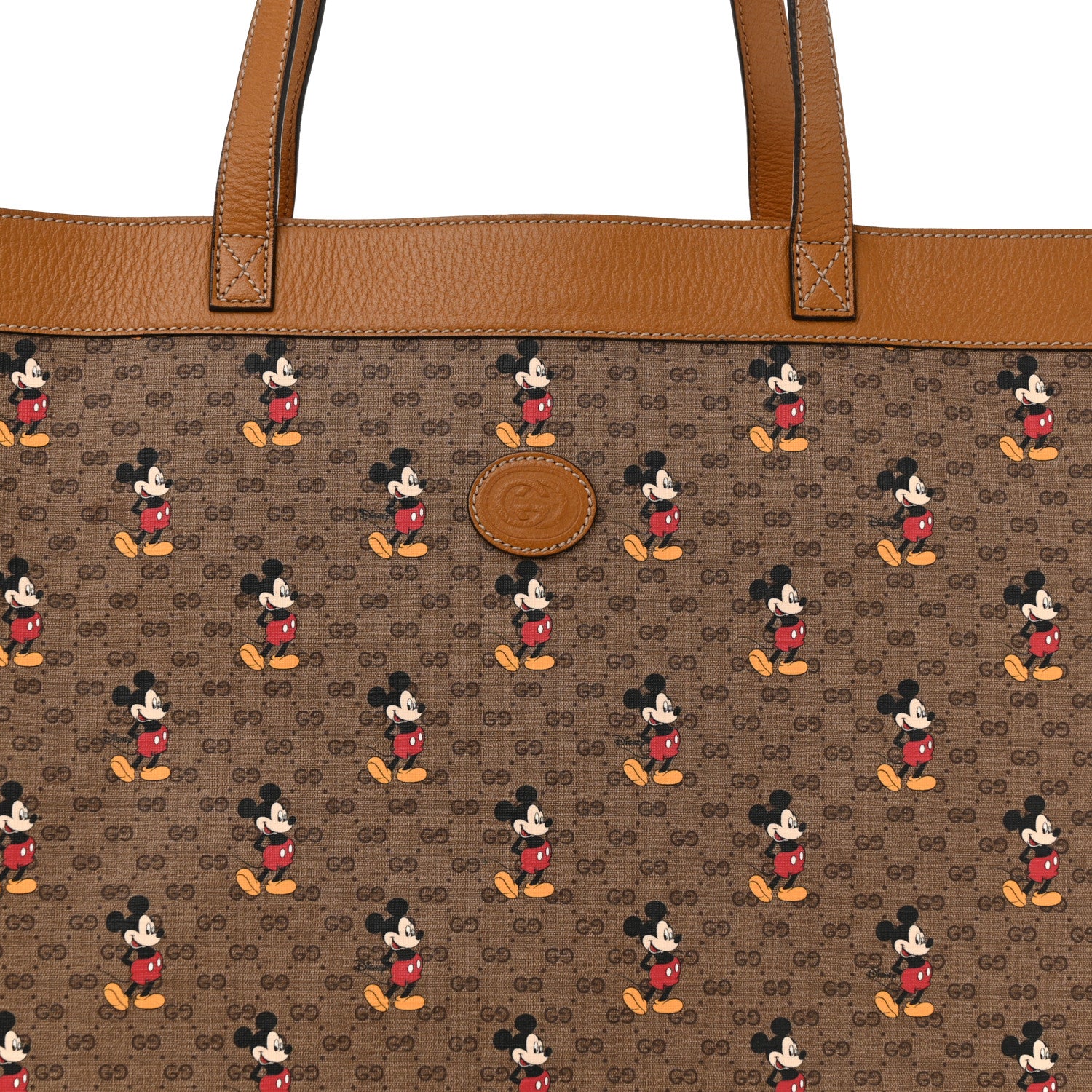 Gucci X DISNEY Mini Vintage GG Supreme Monogram Mickey Mouse Large Shopping Tote Beige Vintage Sun Oil 10 of 14