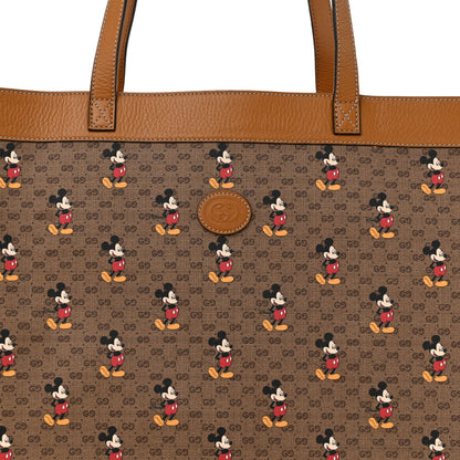 Gucci X DISNEY Mini Vintage GG Supreme Monogram Mickey Mouse Large Shopping Tote Beige Vintage Sun Oil 10 of 14