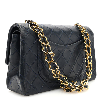 Chanel Lambskin Quilted Small Double Flap Navy 3 of 10