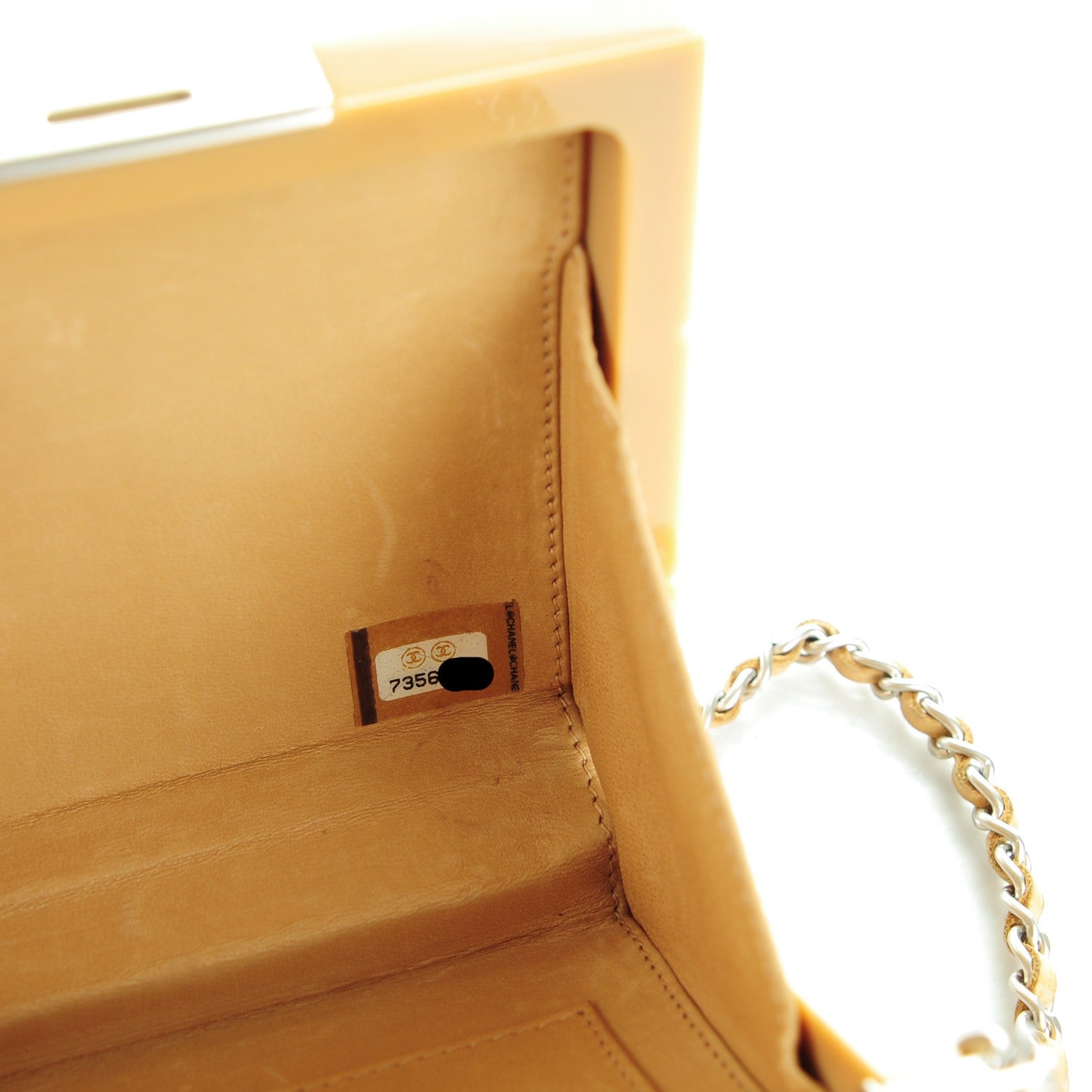 Chanel Plexiglass Minaudière Wristlet Clutch Beige 7 of 8