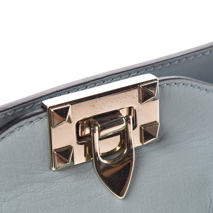 Valentino Garavani Vitello Mini Rockstud Double Handle Tote Sky Sorbet 10 of 11
