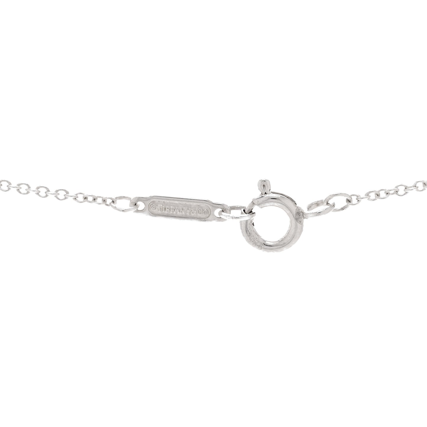 Sterling Silver Enamel Mini Return to Tiffany Double Heart Tag Pendant Necklace Blue