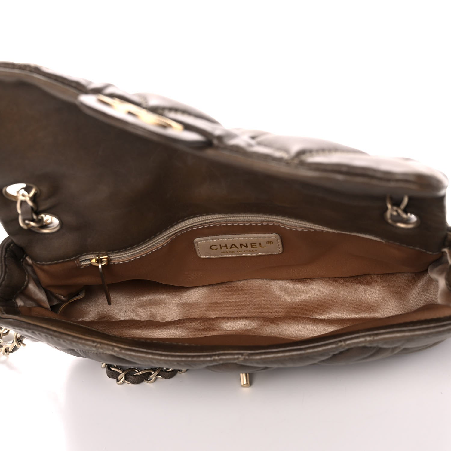 Chanel Calfskin Small Bubble Quilt Flap Brown 5 of 13