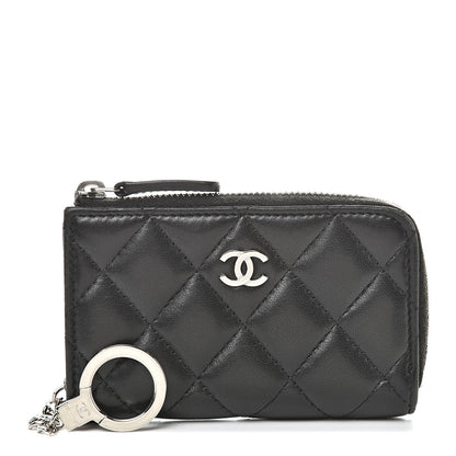 Chanel Lambskin Quilted Key Holder Case Black 1 of 10