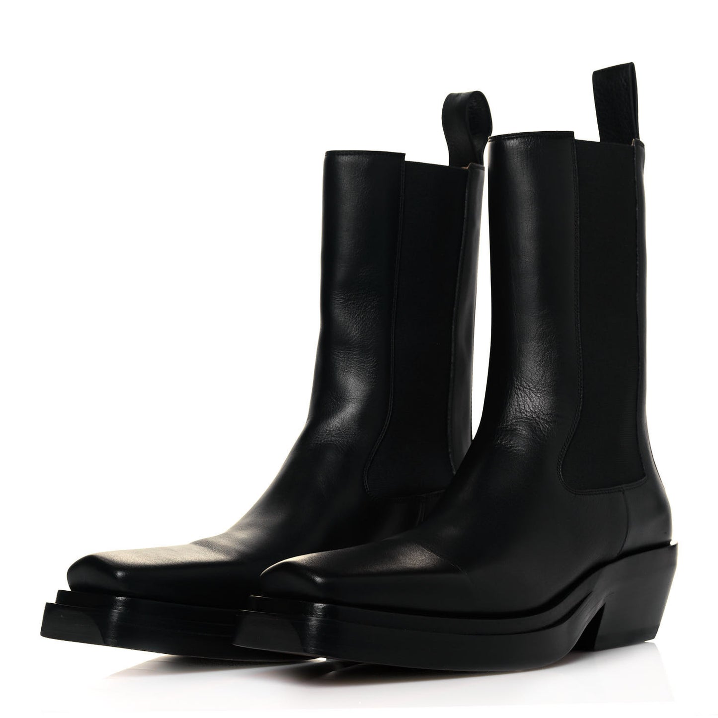 Calfskin Lean Mid-Calf Boots 39 Black