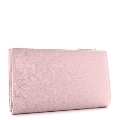 Prada Saffiano Triangle Continental Zip Wallet Alabastro 3 of 7