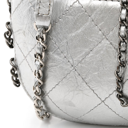 Chanel Metallic Aged Calfskin Quilted Small Gabrielle Bucket Silver 11 of 11