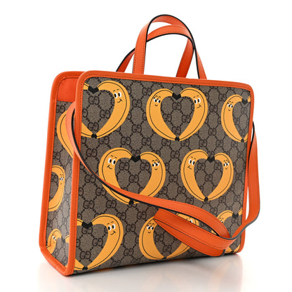 Gucci GG Supreme Monogram Banana Childrens Tote Beige Ebony Multicolor Carrot Orange 3 of 9