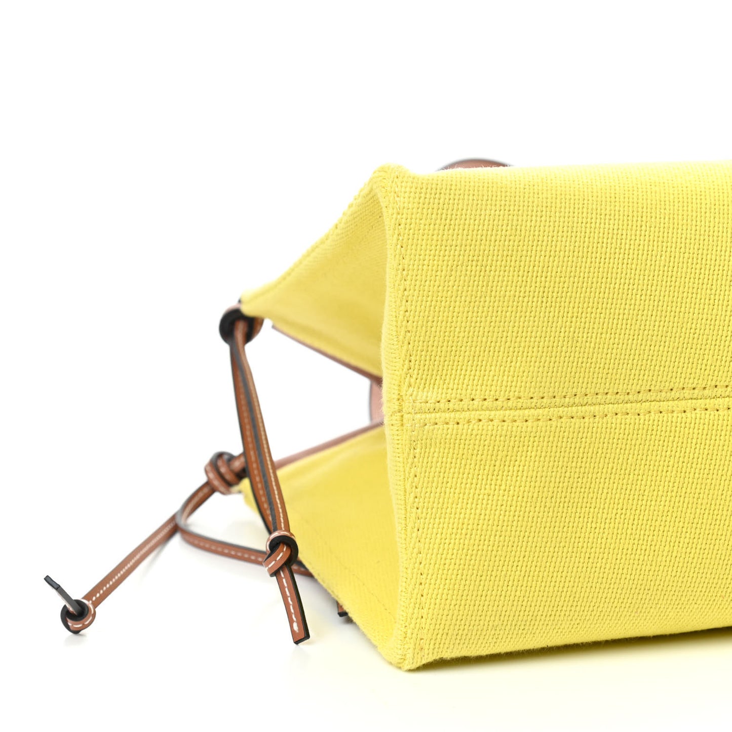 Canvas Calfskin Cushion Tote Yellow