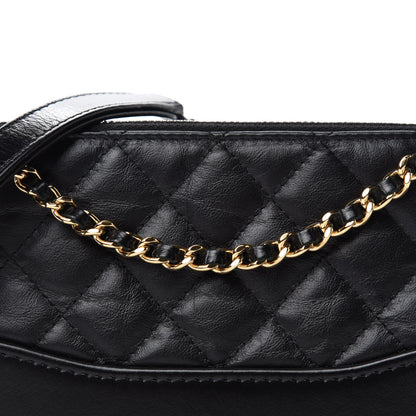 Chanel Aged Calfskin Quilted Small Gabrielle Clutch With Chain Black 11 of 12