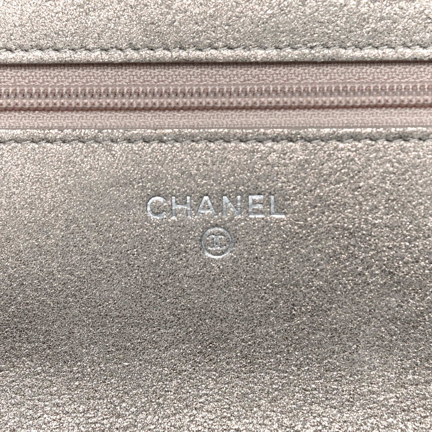Iridescent Calfskin Quilted Wallet on Chain WOC Gold