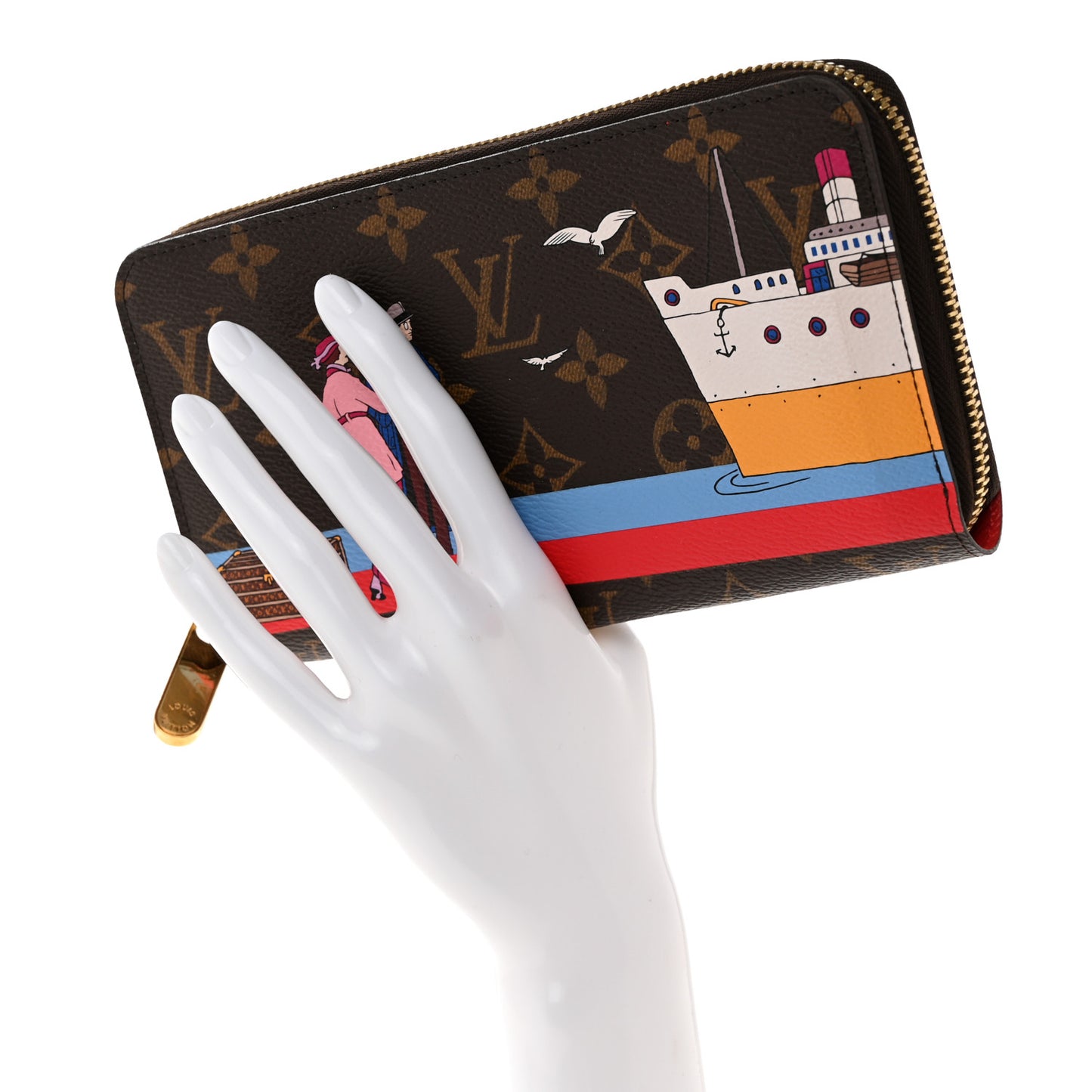 Monogram 2016 Christmas Animation Zippy Wallet Rouge