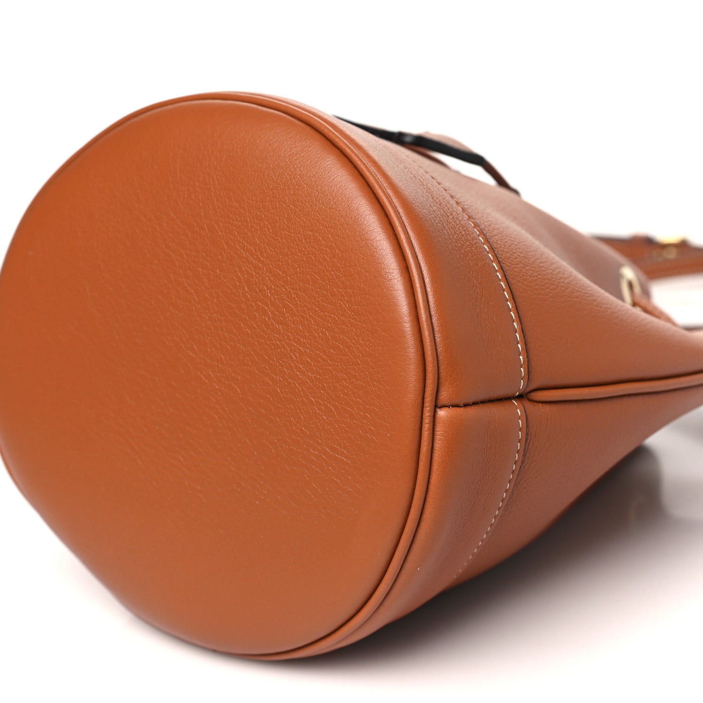 Calfskin Teen Clara Drawstring Bucket Bag Tan