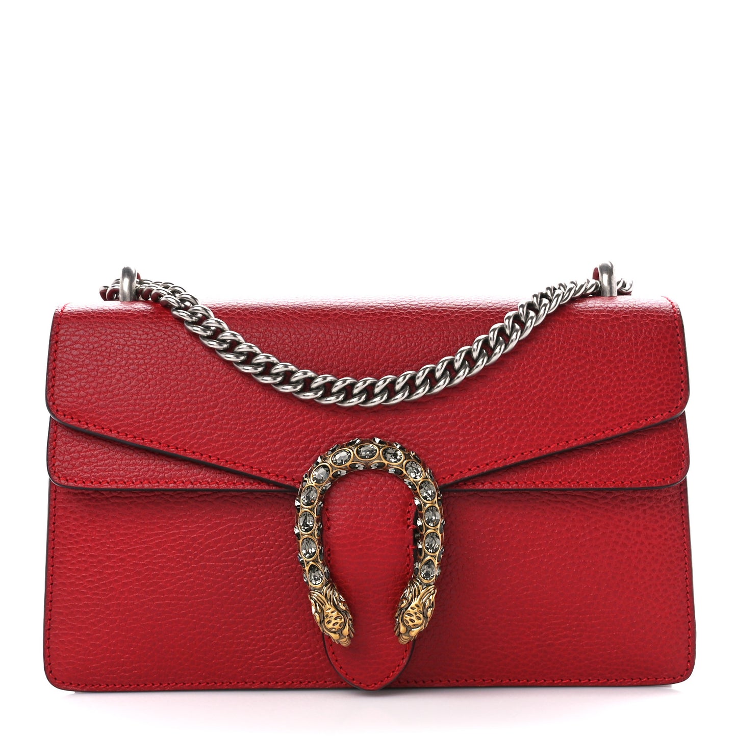 Dollar Calfskin Swarovski Crystal Small Dionysus Shoulder Bag Hibiscus Red