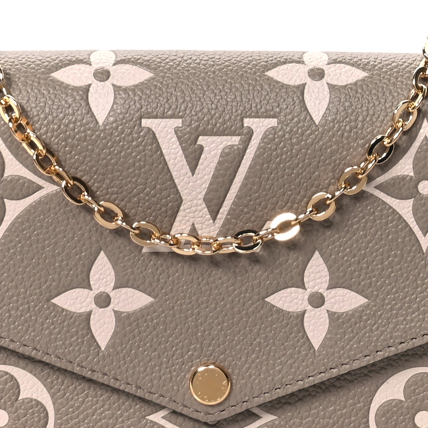 Louis Vuitton Empreinte Monogram Giant Felicie Pochette Tourterelle Creme 7 of 10