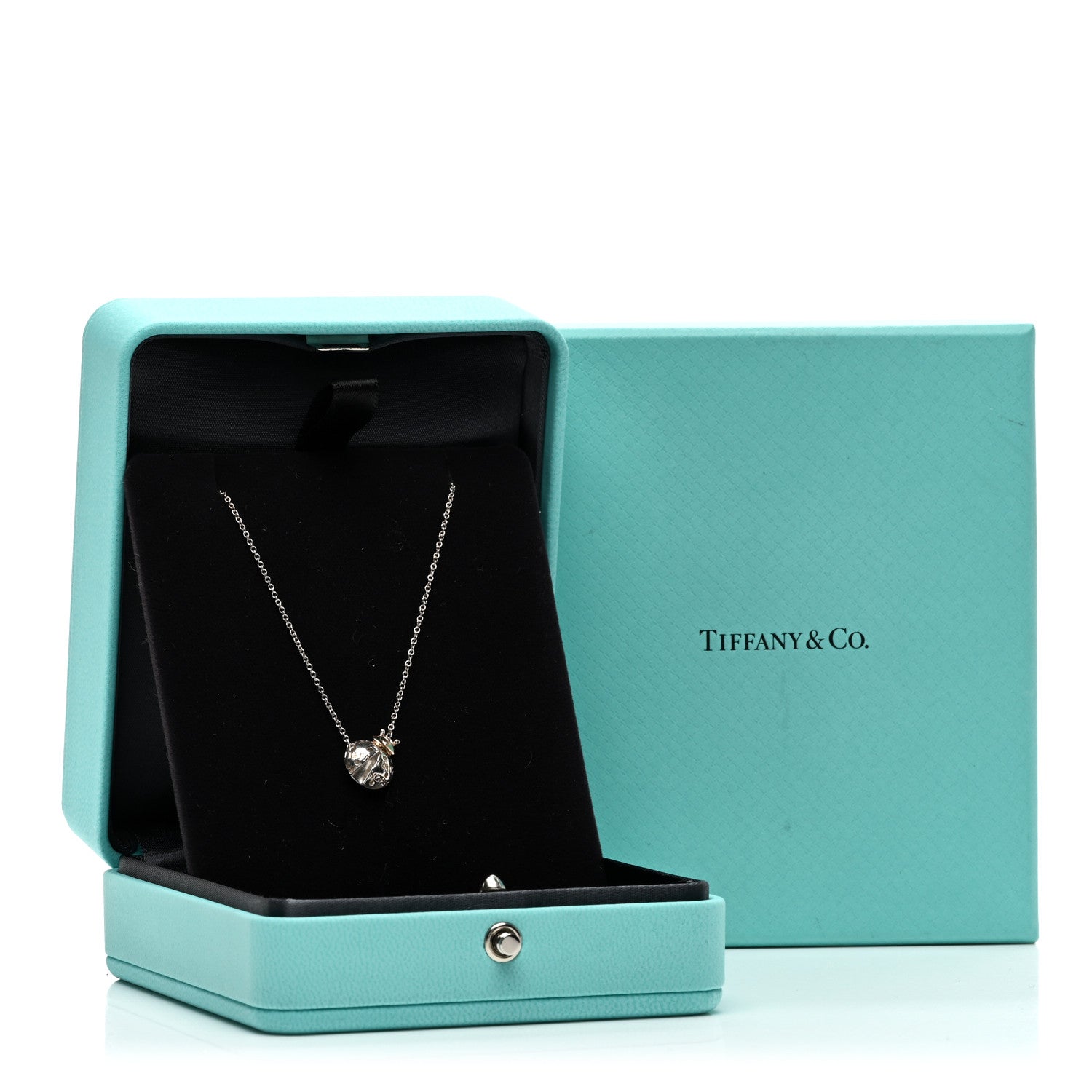 Tiffany Sterling Silver 18K Rose Gold Return to Tiffany Love Bugs Ladybug Pendant Necklace 5 of 5