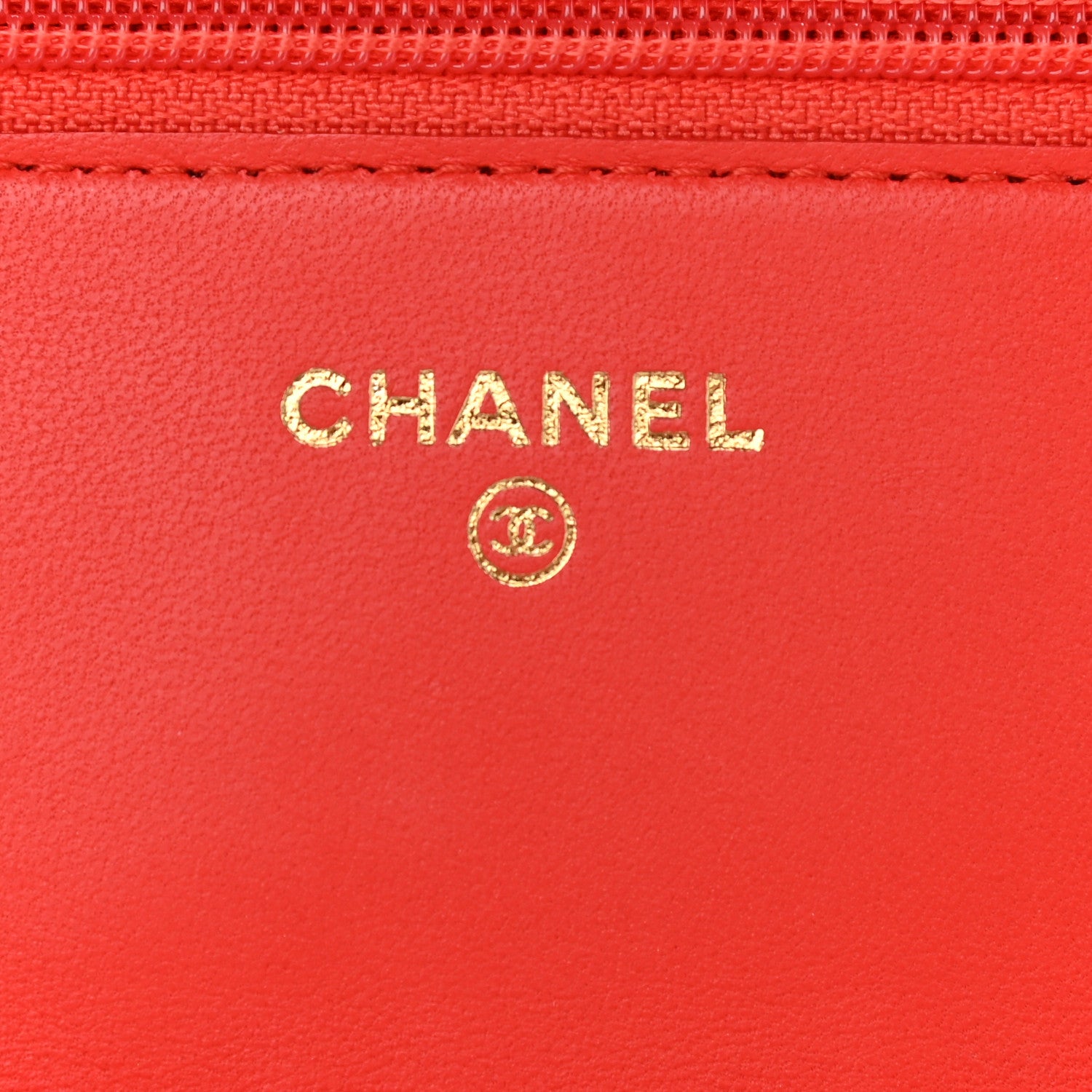 Chanel Lambskin Quilted Wallet On Chain WOC Red 8 of 12