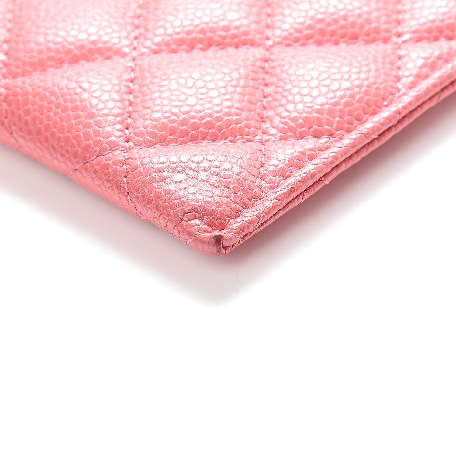 Chanel Iridescent Caviar Quilted Classic Zip Pouch Pink 10 of 12