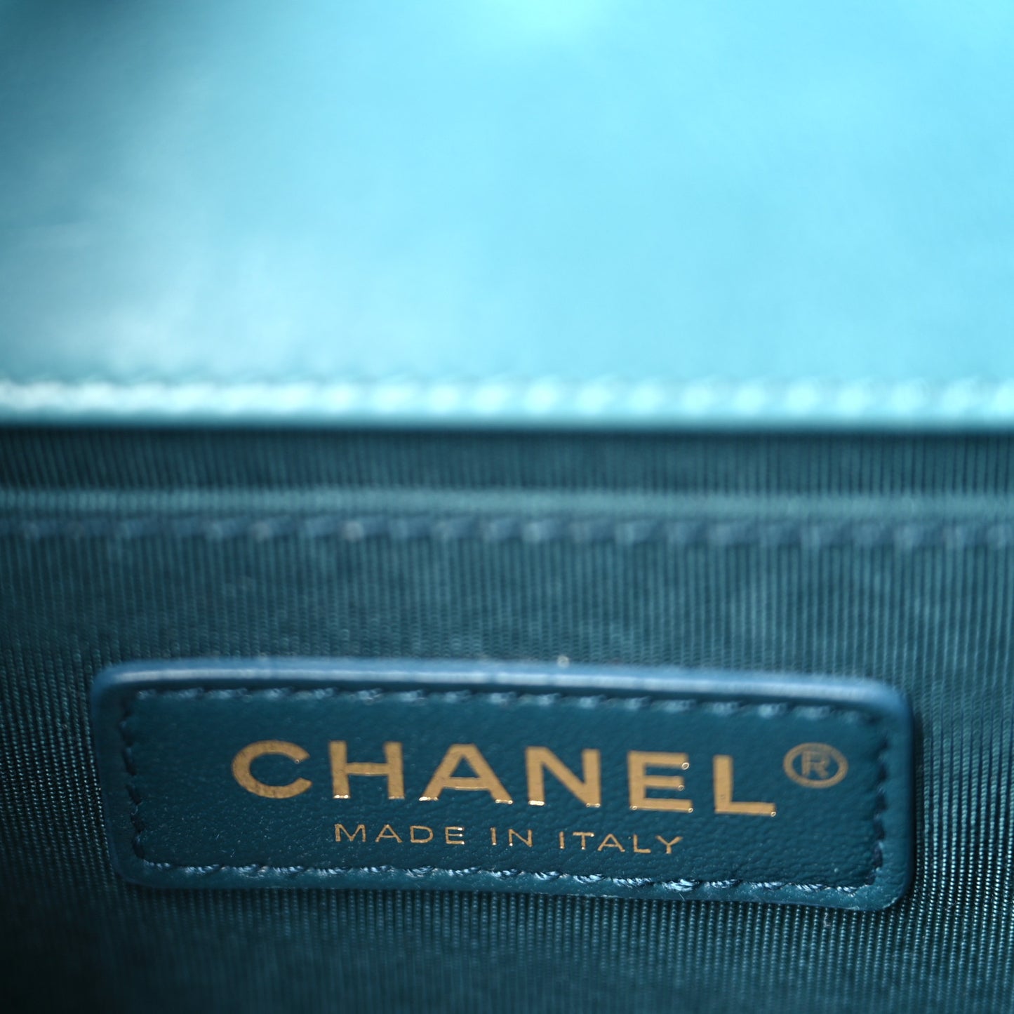 Shearling Calfskin Small Boy Flap Turquoise